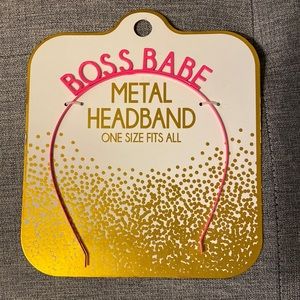 🎈3 for $5 🎈 Boss Babe Pink Metal Headband